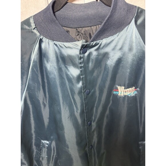 Vintage Wendy’s Jacket Black Satin Bomber Fast Food Employee Uniform 80s Medium - Picture 10 of 12